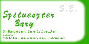 szilveszter bary business card